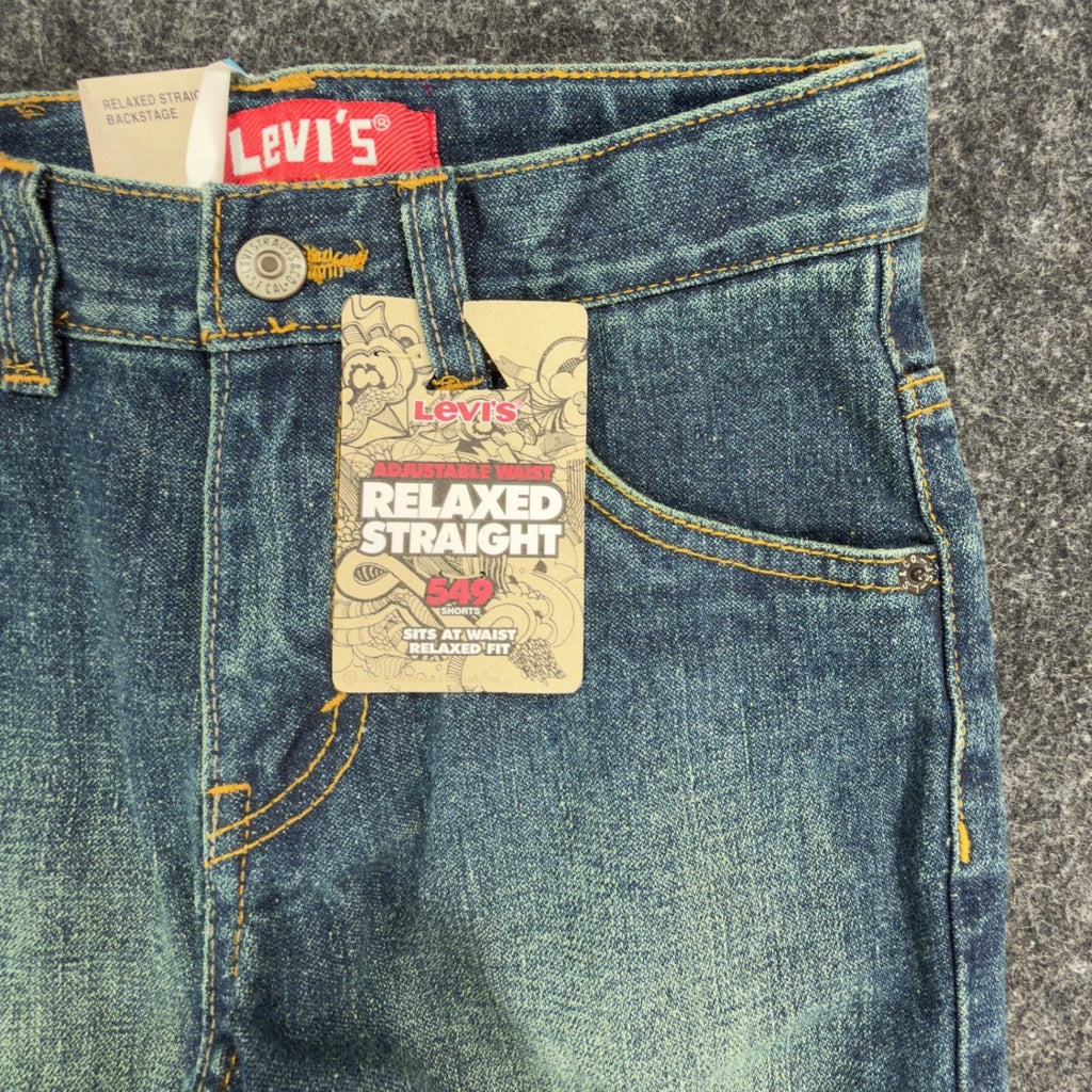 Levis Y2K 549 Relaxed Straight Shorts Boys 6 Blue Ramie Cotton NWT