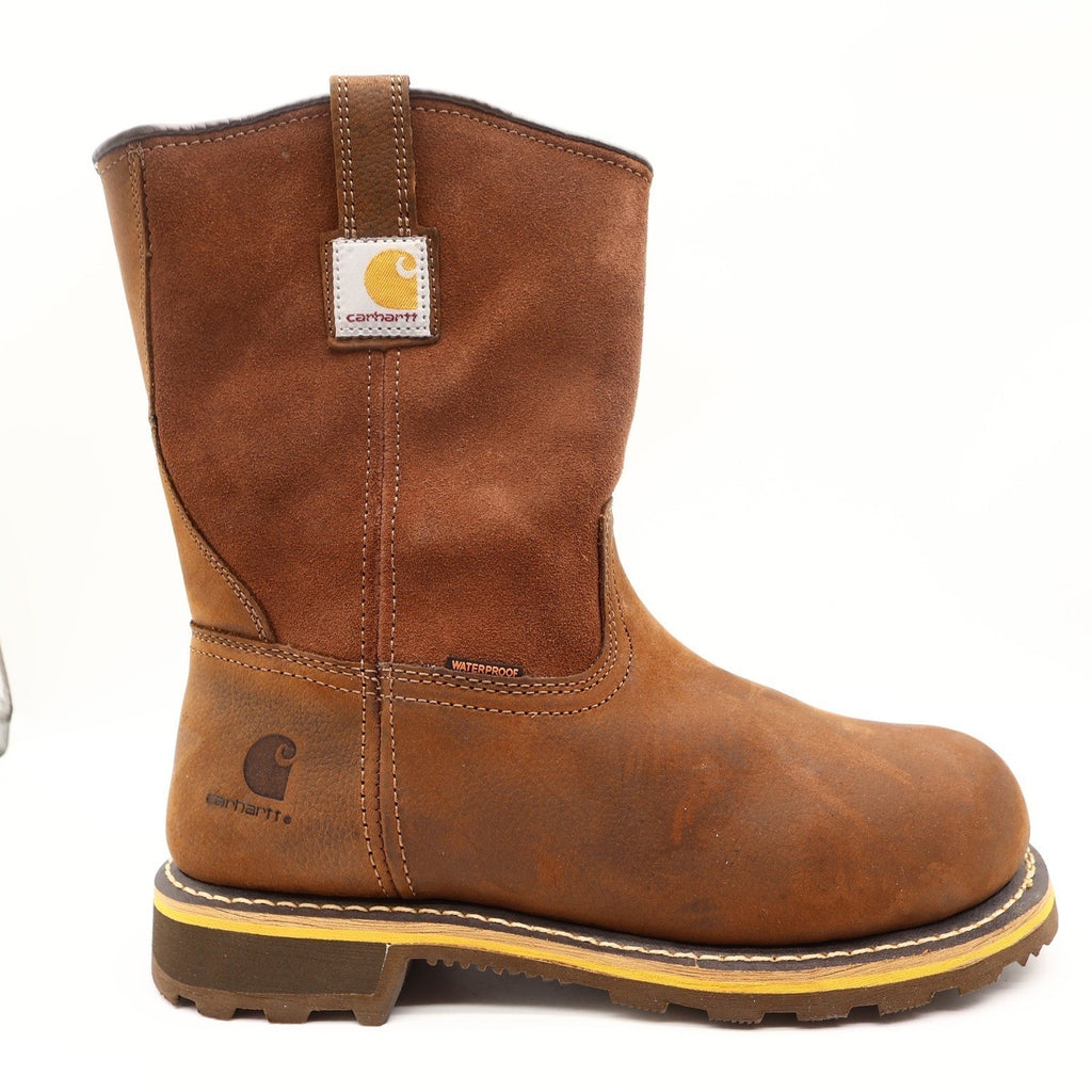 Carhartt Waterproof 10-Inch Pull-On Work Boot Mens 9.5M Brown Leather NEW