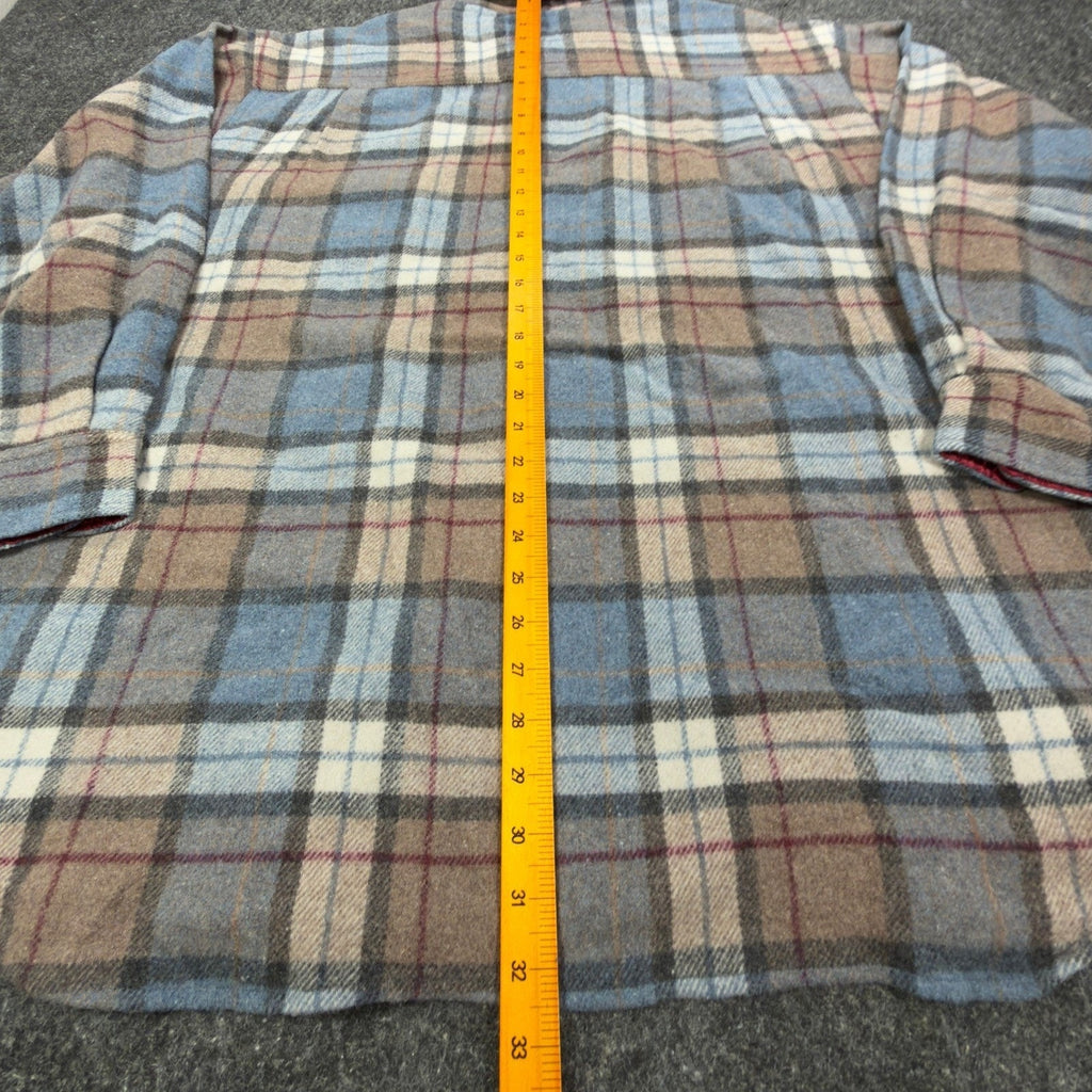 Salmon River Vintage 90s Plaid Shirt Jacket Mens XL Blue Wool Blend NWT C466