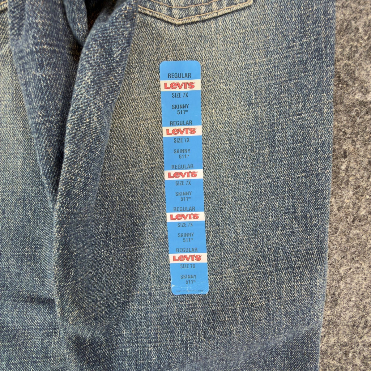 Levi's 511 Skinny Jeans Boys 7X Blue Denim NWT Modern Adjustable Waist C341