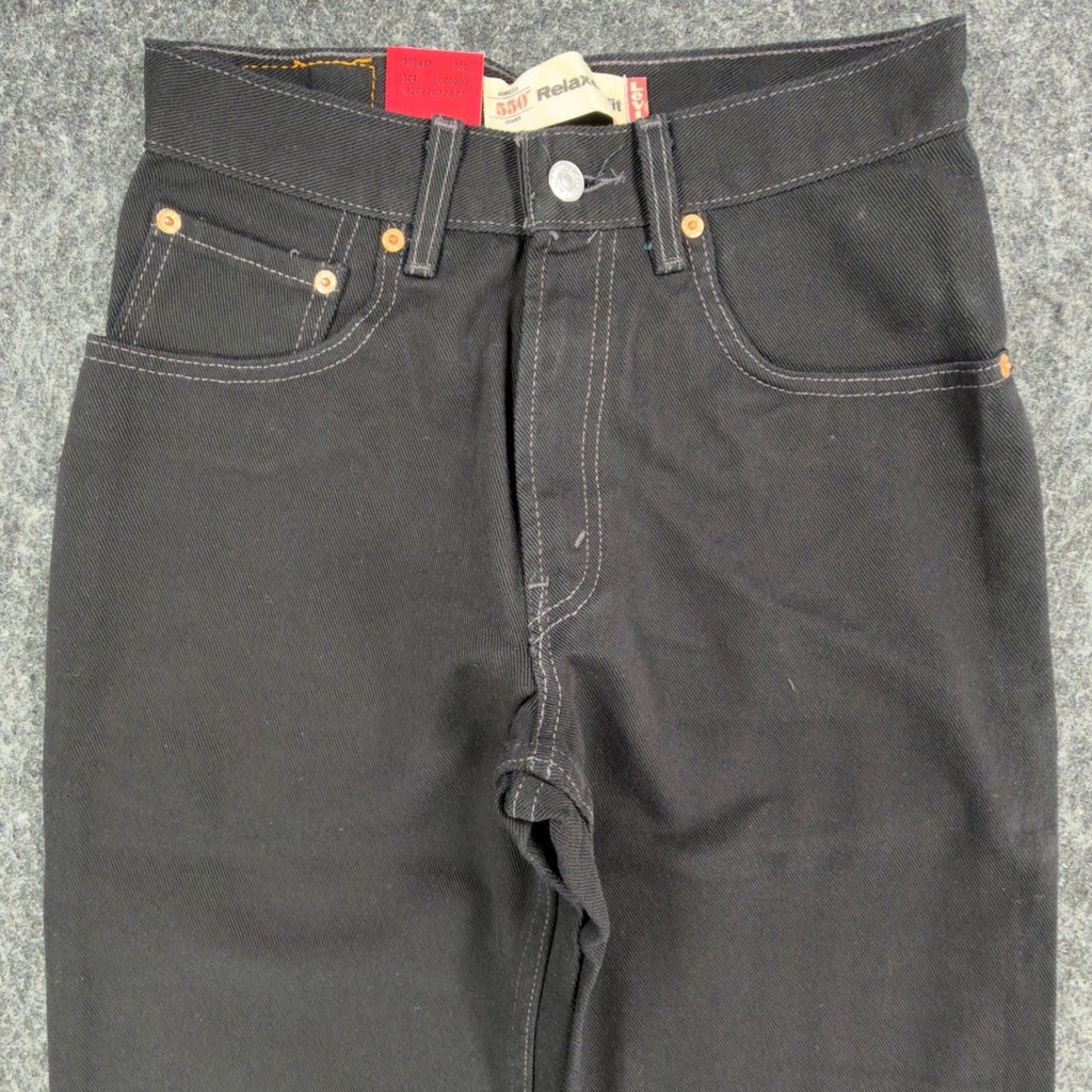 Levi's 550 Y2K Student Relaxed Fit Jeans Boys 27x30 Black Denim NWT Vintage 2004