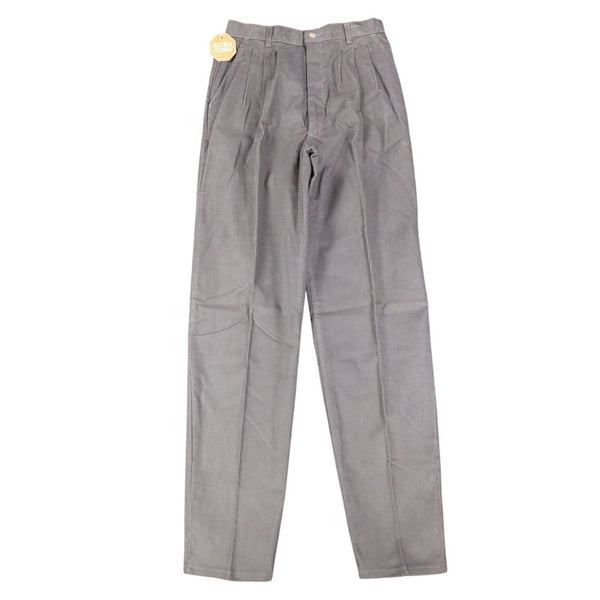 Lee Casuals Juniors 11 Vintage 80s Gray Corduroy Triple Pleat Tapered Pants USA