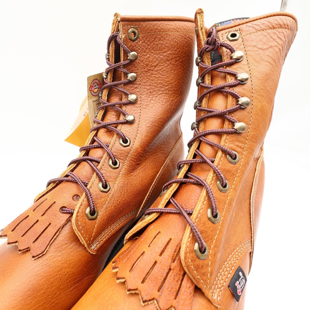 Justin 762 Work Boots Mens 13D Copper Caprice Leather Made in USA New With Box