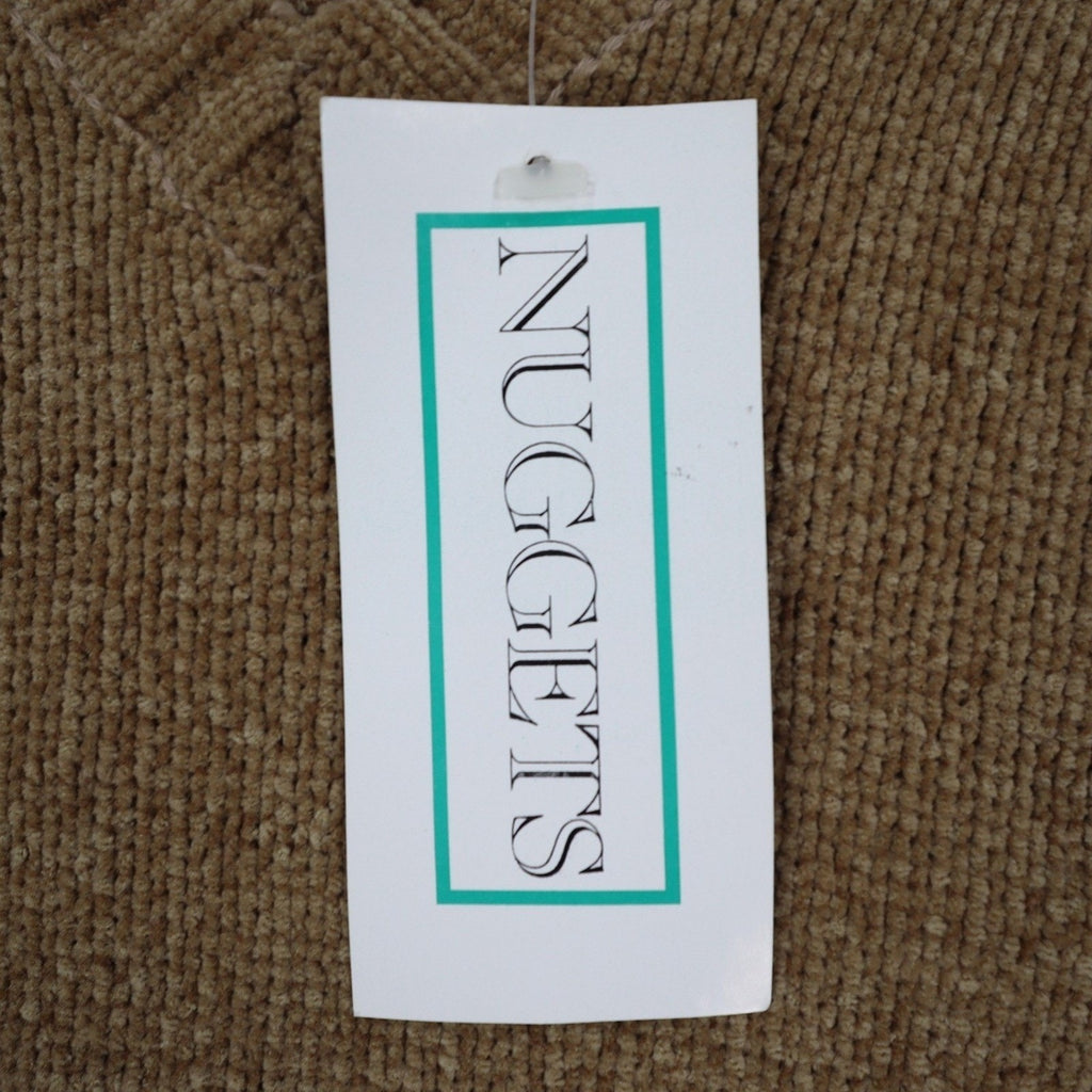 Nuggets Sweater Vest Small Vintage 90s Tan Acrylic V-Neck Ribbed Deadstock NWT