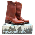 Cedar Crest Pecos Boots Mens 9 D Vintage Brown Leather USA Made Deadstock
