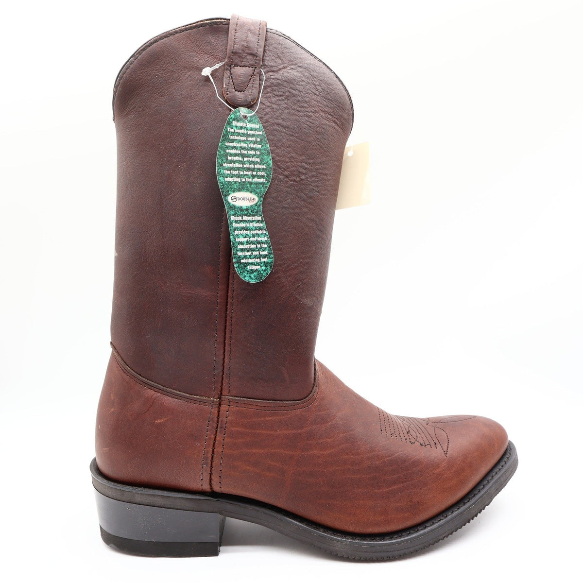 Double H Vintage 90s Western Boots Mens 12 D Brown Leather Cowboy 3203 USA NIB