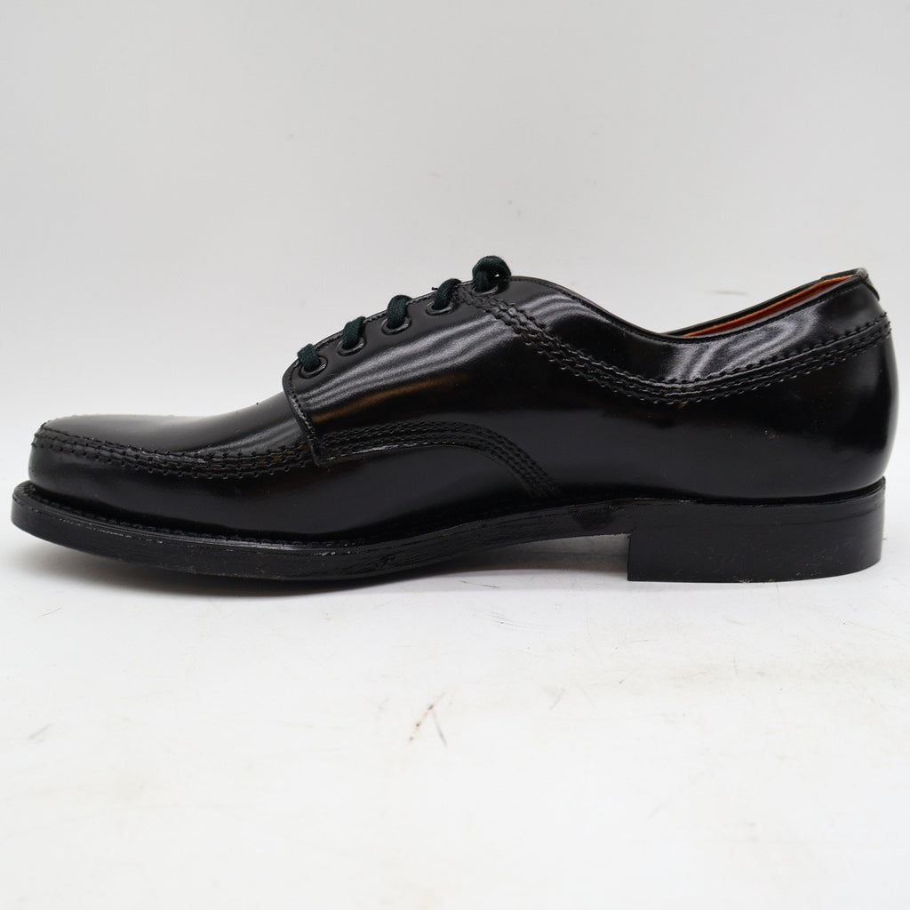 Vintage Sandy McGee 475 Black Leather Moc Toe Derby Shoes Men's 7.5D USA Deadstock