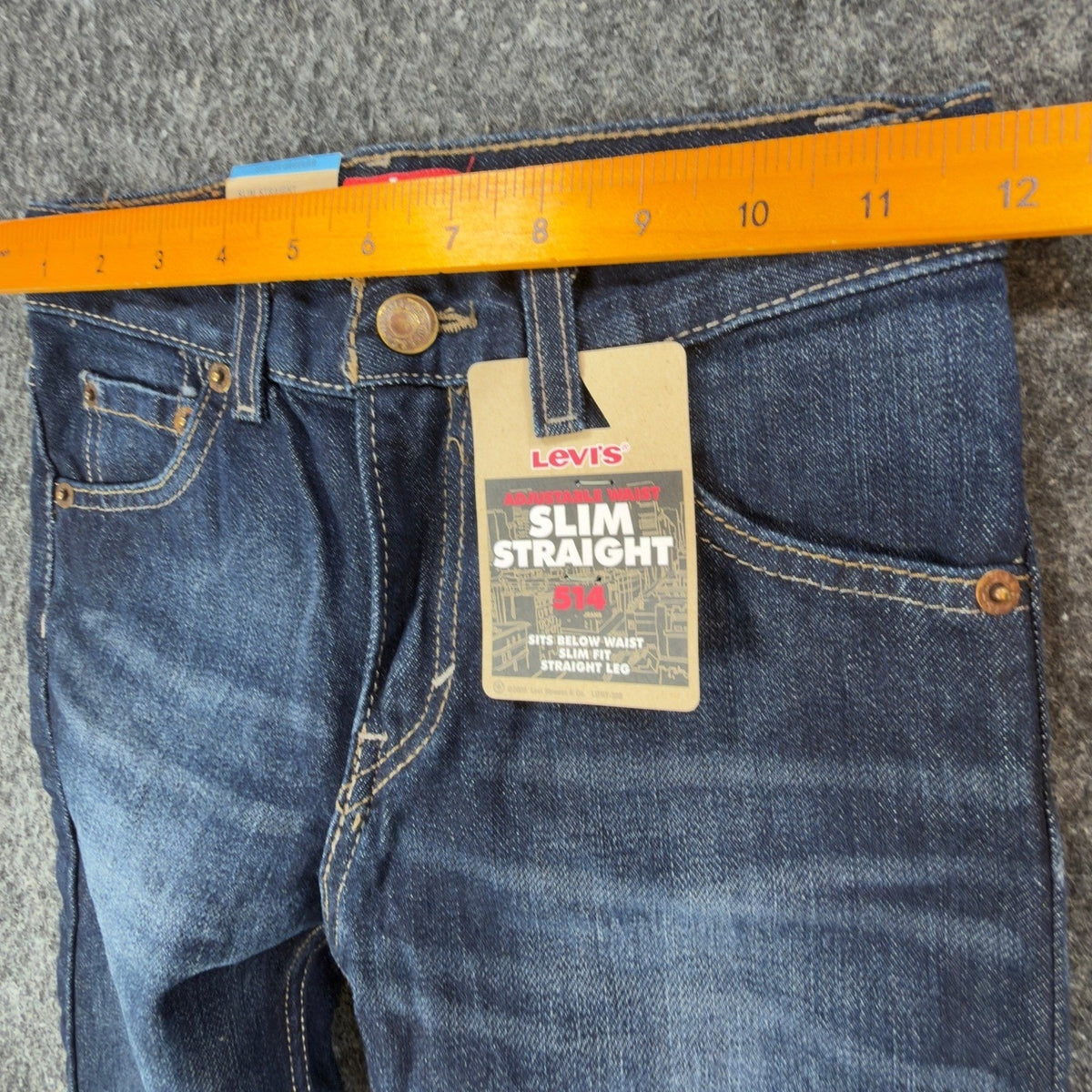 Levi's Modern 514 Slim Straight Jeans Boys 7X Regular Dark Sky Blue Denim NWT