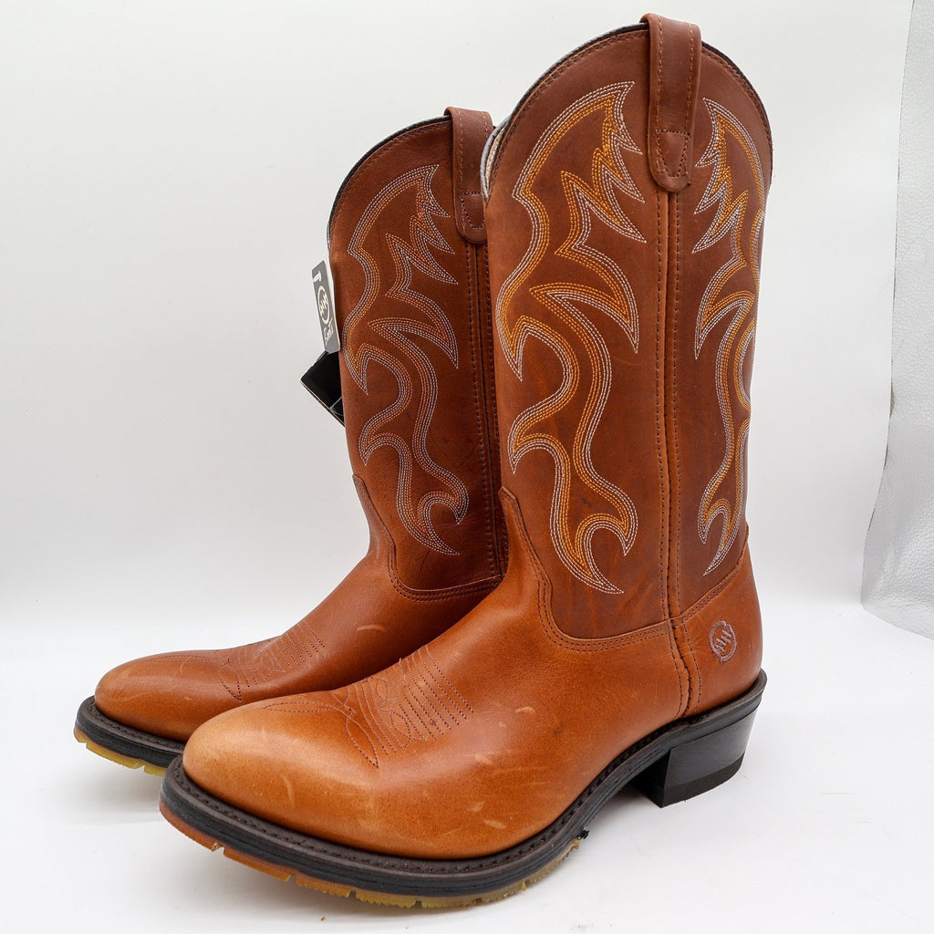 Double-H 3229 AG7 Brown Leather Western Work Boots Men's 10.5D NWT Deadstock