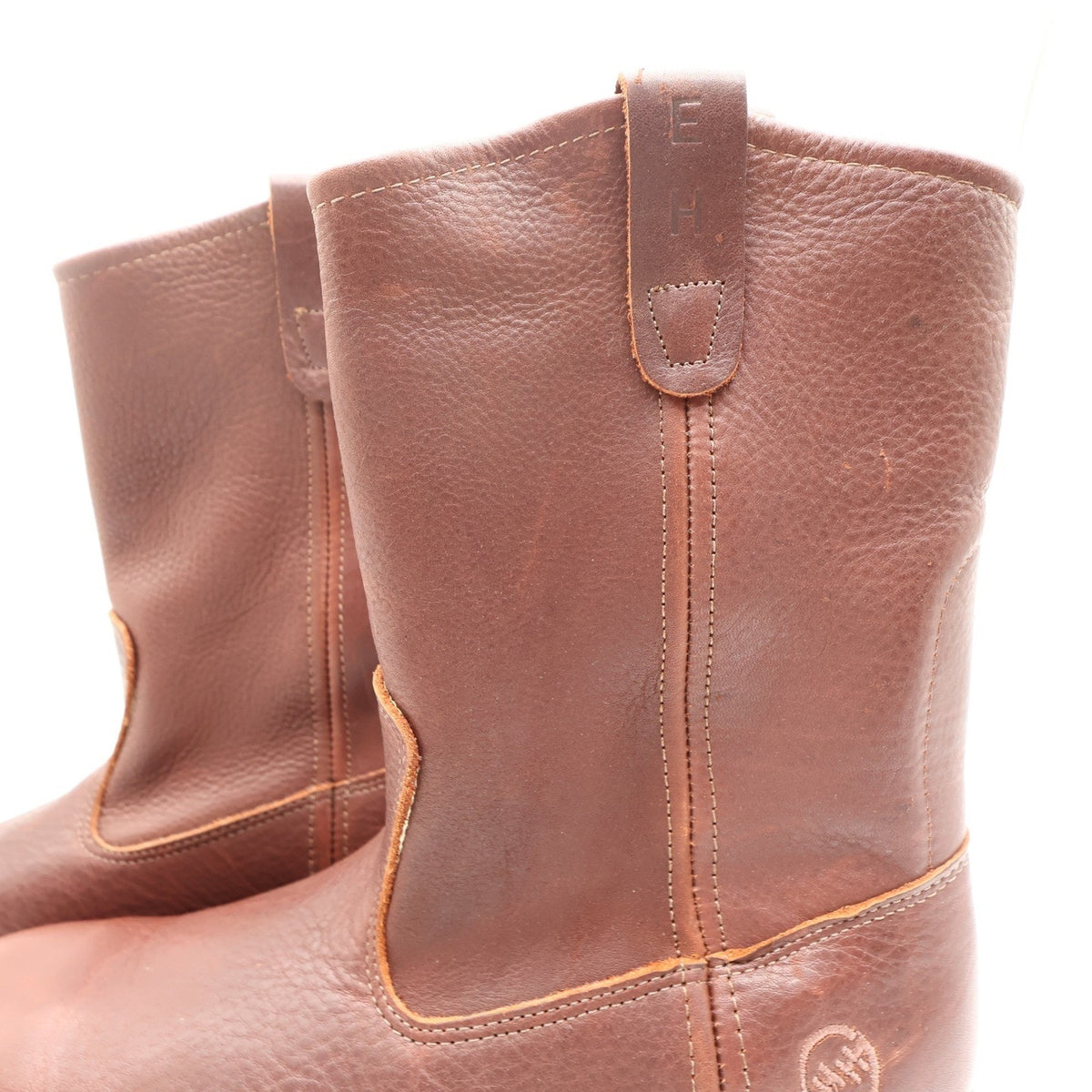 Double-H Boots Steel Toe 10 D Mens Brown Leather Vintage Y2K Work Boots New Box
