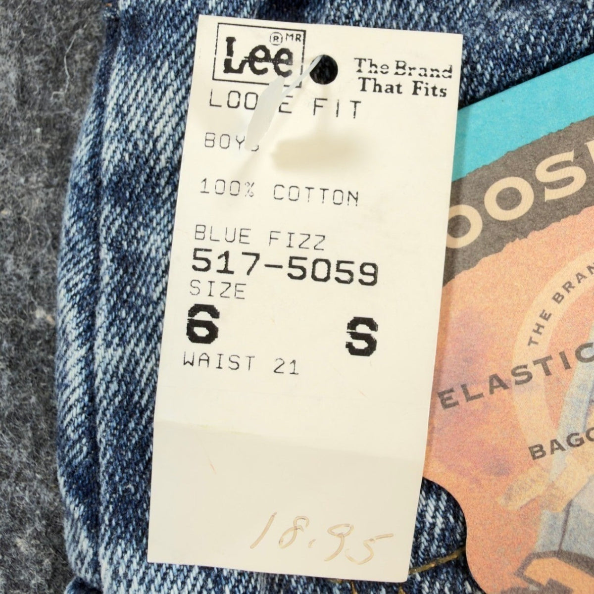 Vintage 90s Lee Boys Size 6 Slim Loose Fit Acid Wash Denim Jeans NWT USA