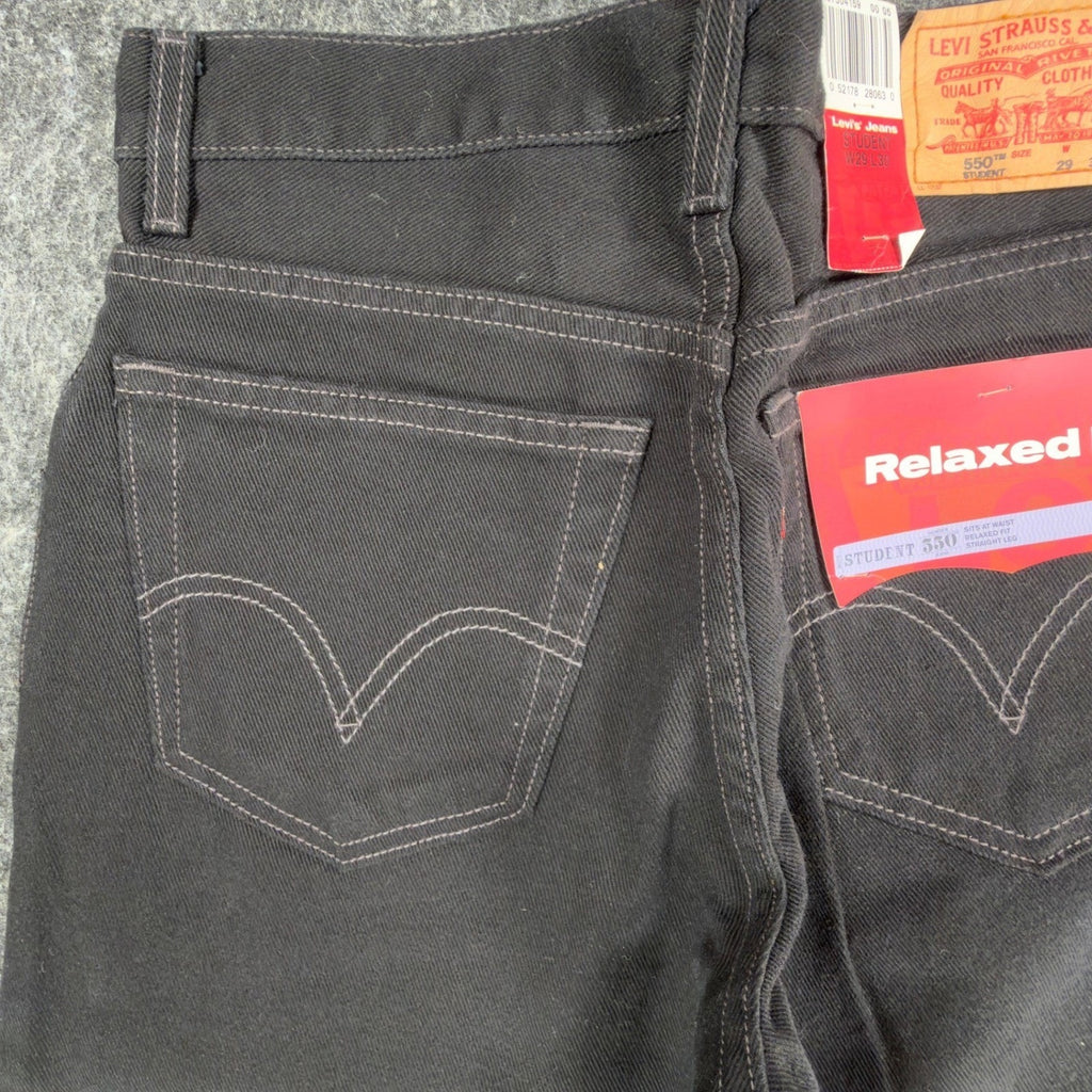 Levi's Y2K 550 Student Relaxed Fit Jeans Men 29x30 Black Denim NWT Deadstock