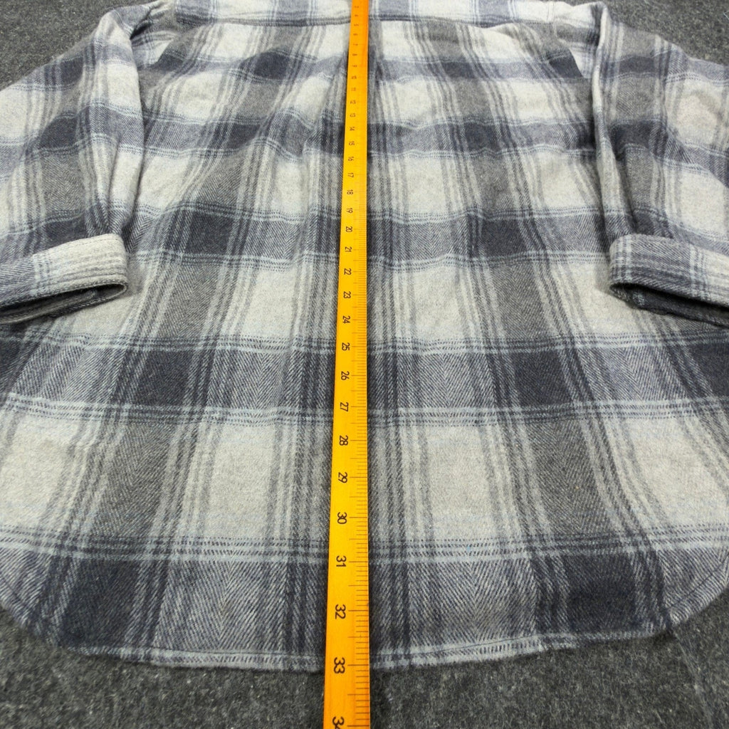 Salmon River Traders Plaid Flannel Shirt Mens XL Grey Wool Blend NWT