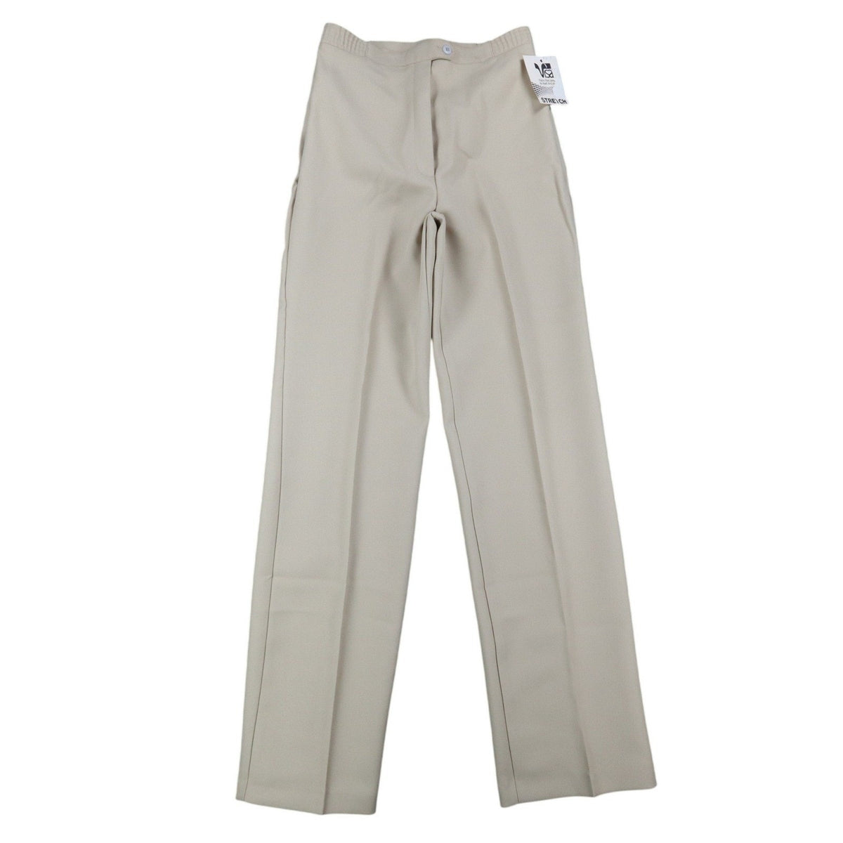 Donnkenny Pants Womens 8 Vintage 80s Beige Polyester Stretch Straight Leg NWT