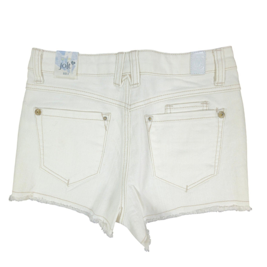 Jolt Y2K Skyrise High Waisted Denim Shorts Juniors 3 White Cotton NWT