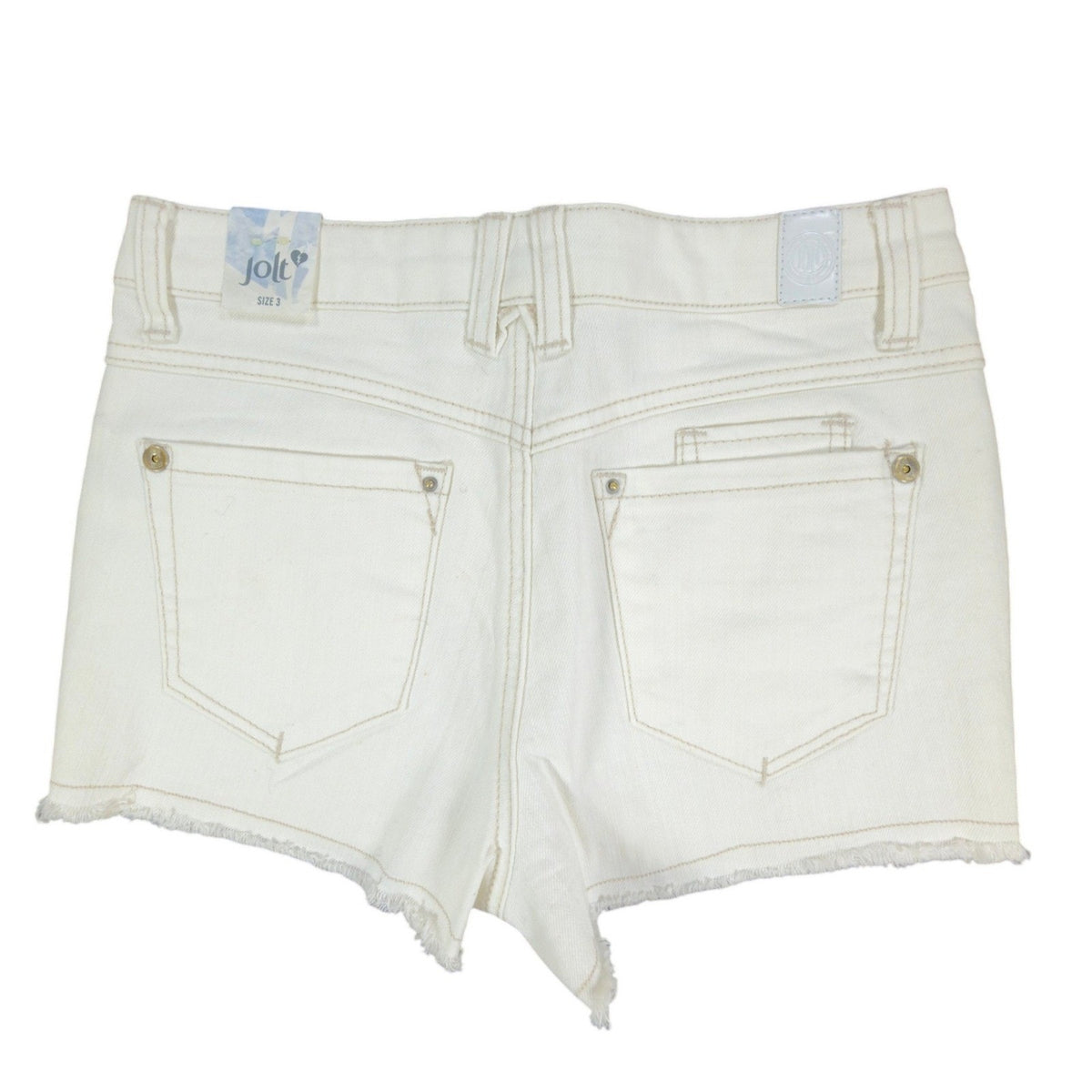 Jolt Y2K Skyrise High Waisted Denim Shorts Juniors 3 White Cotton NWT