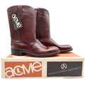 Vintage Acme Western Cowboy Boots Men 11.5 D Brown Leather NOS Box 70s