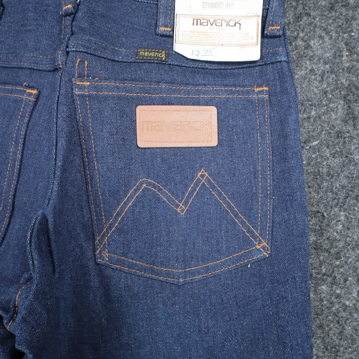 Maverick Jeans Boys 27x34 Vintage 70s Dark Wash Denim Straight Leg Made in USA - take2supply