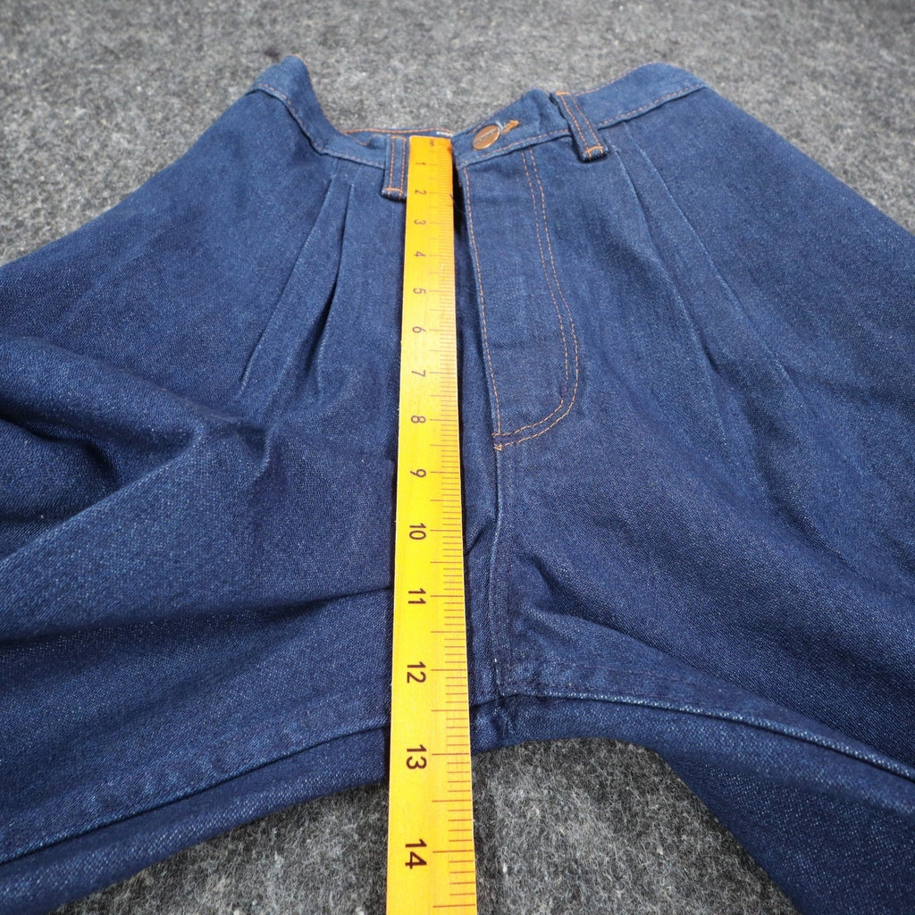 Maverick Pleated Denim Jeans Juniors 7 Vintage 70s Dark Wash USA Made Deadstock