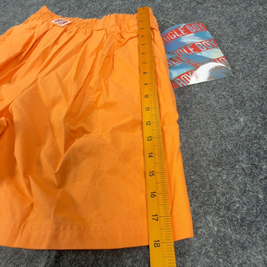 Bugle Boy Vintage 90s Shorts Womens 7 Orange Elastic Waist Pleated NWT