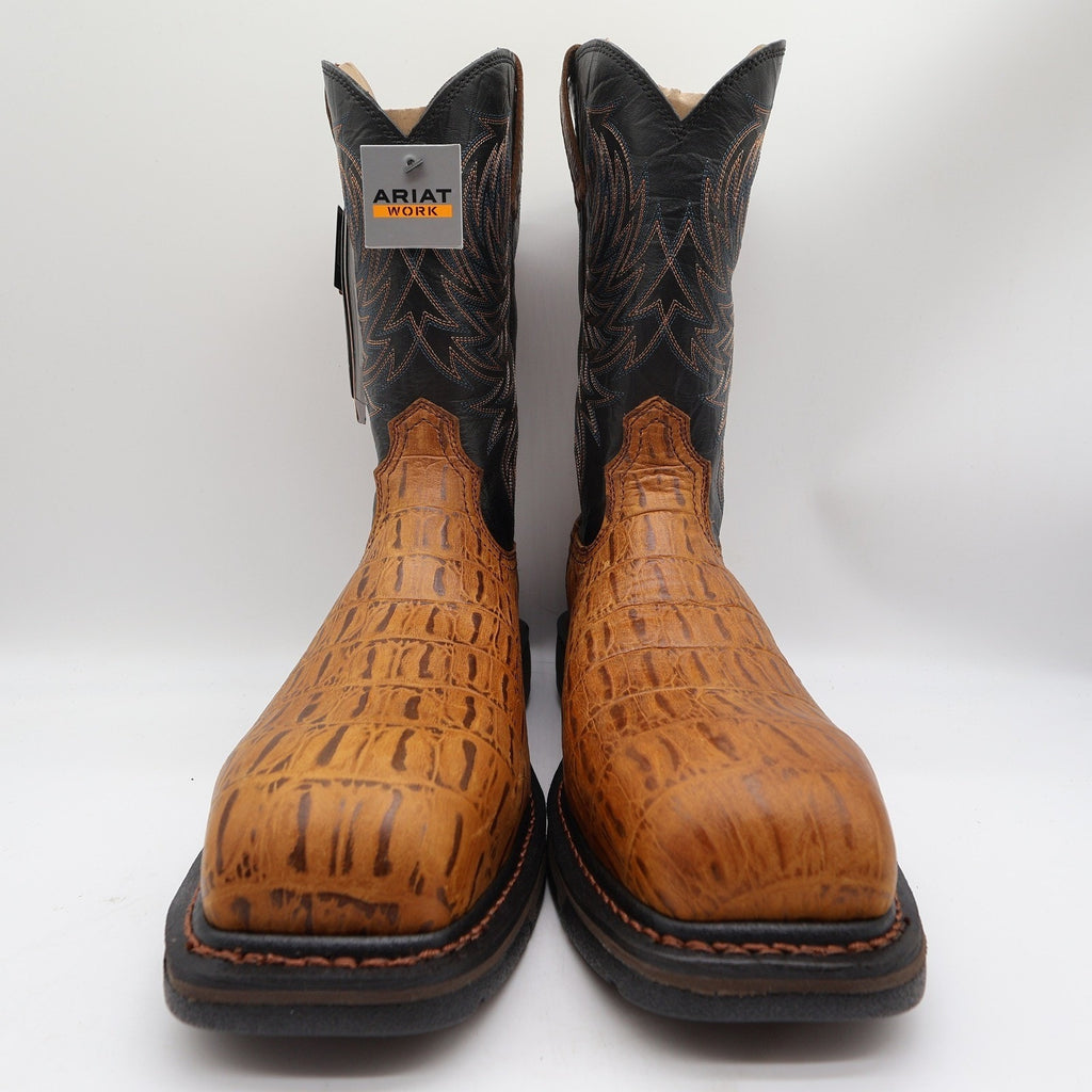 Ariat WorkHog Comp Toe Boots Mens 12 Distressed Brown Hornback Leather NIB