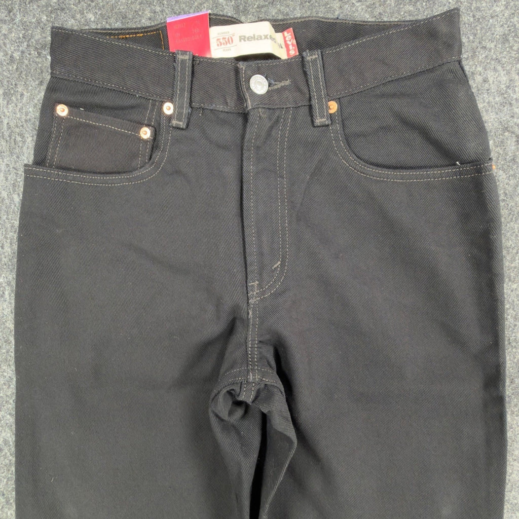 Levi's Y2K 550 Relaxed Fit Jeans Boys 29x30 Black Cotton Deadstock NWT