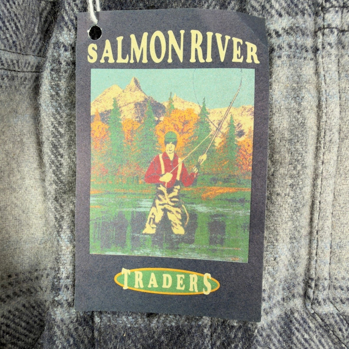 Salmon River Traders Plaid Flannel Shirt Mens XL Grey Wool Blend NWT