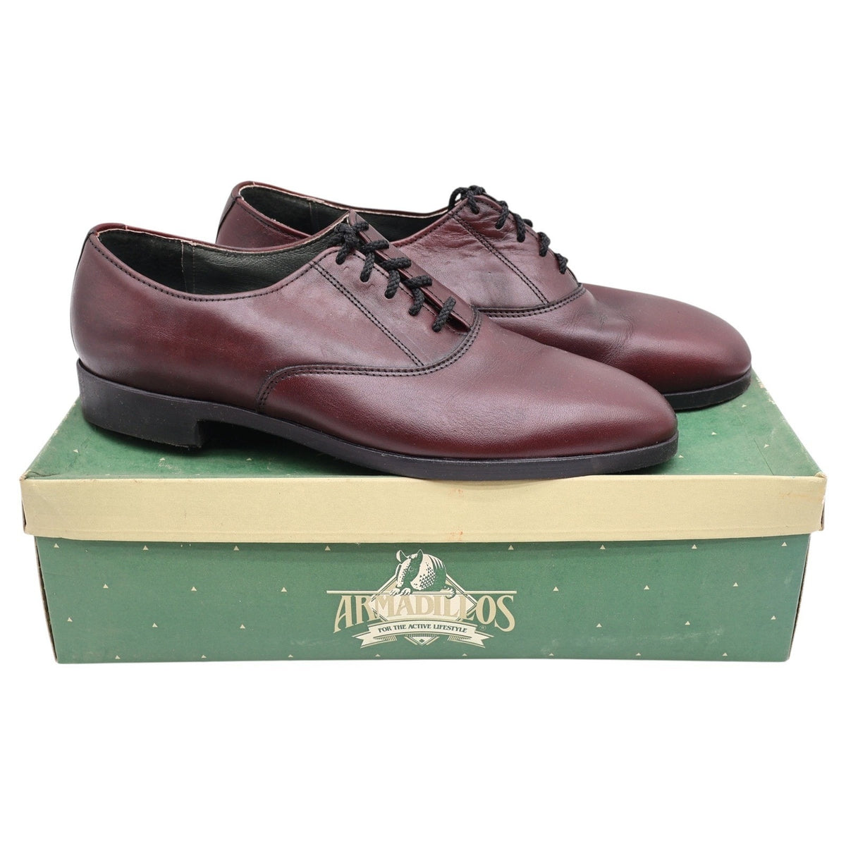 Vintage Armadillos Stanford II Burgundy Leather Oxfords Men's 10M USA Made New