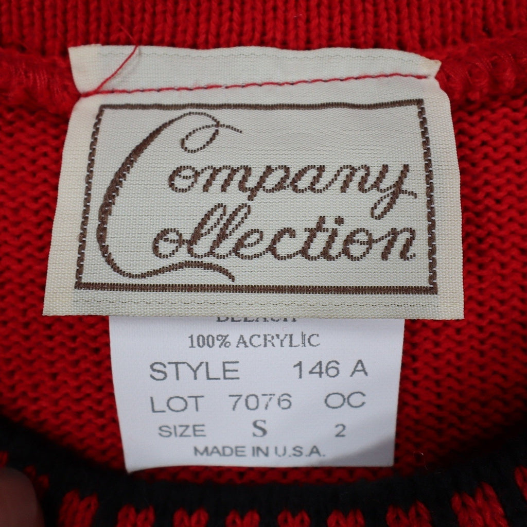 Company Collection Lighthouse Sweater Womens Small Vintage 90s Red Short Sleeve