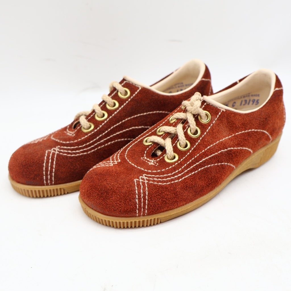 Vintage 70s Dashers 2304 Rust Suede Oxford Sneakers Kids 12.5C Deadstock