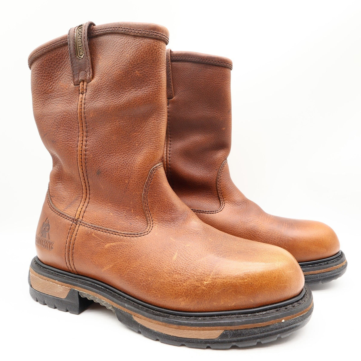 Rocky IronClad 11-Inch Waterproof Tan Leather Wellington Work Boots Men's 11M NWT