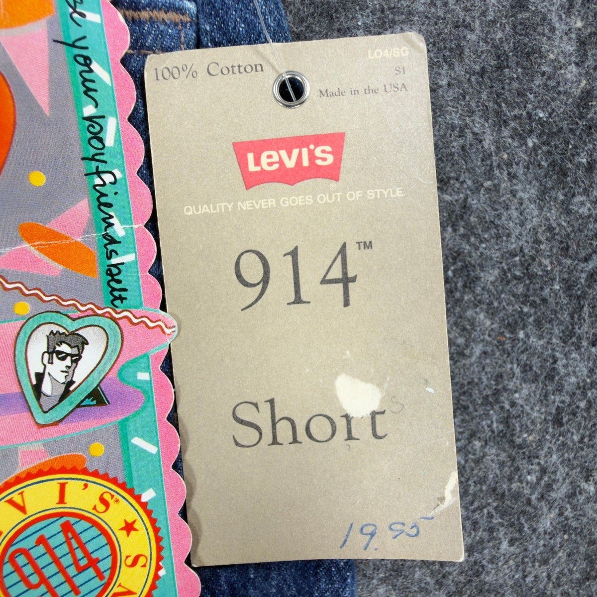 Levi Vintage 914 Short Girls 12 Blue Cotton NWT Made in USA Paperbag Waist C676 - take2supply