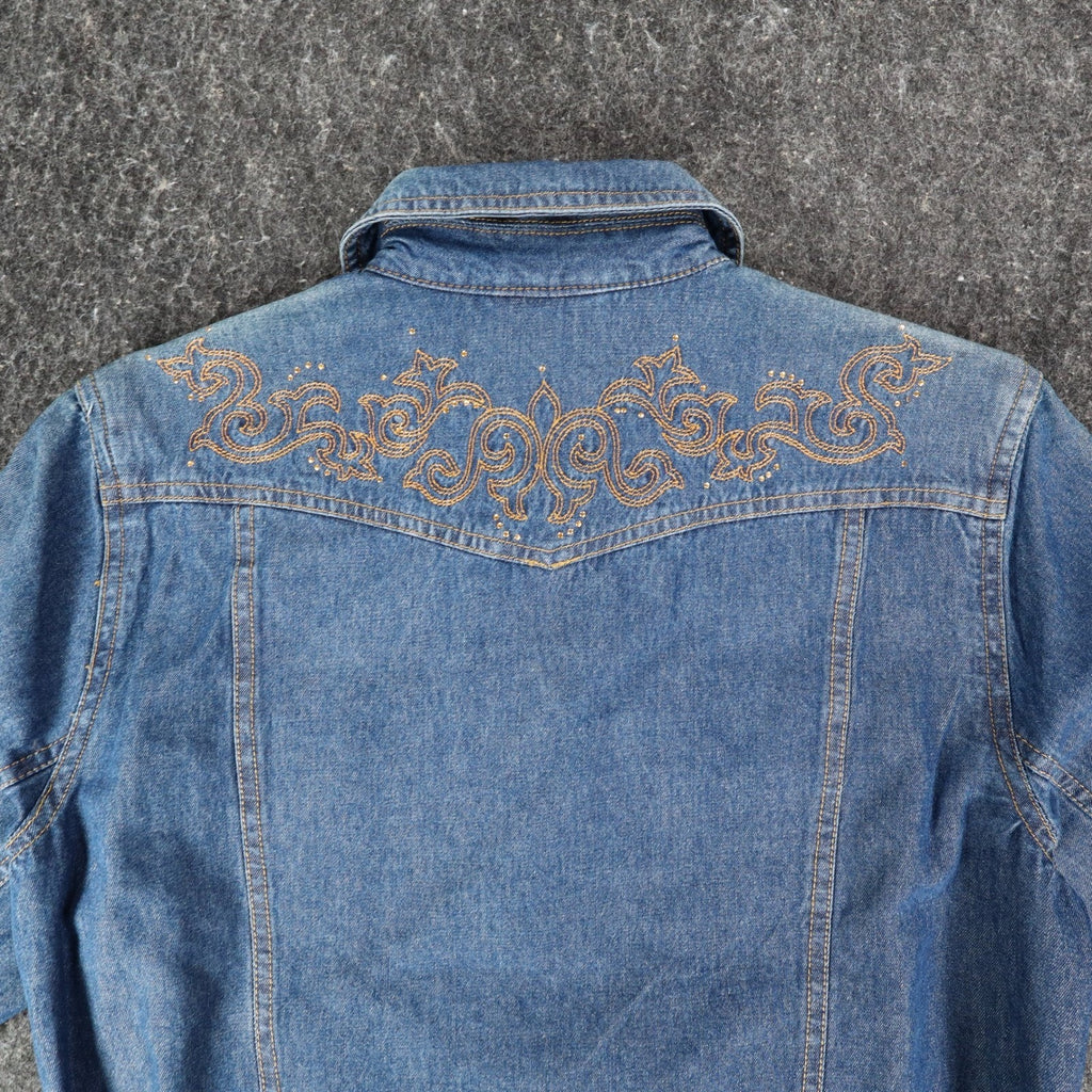 Southern Lady Denim Jacket Womens Small Blue Embroidered Cotton Trucker NWT