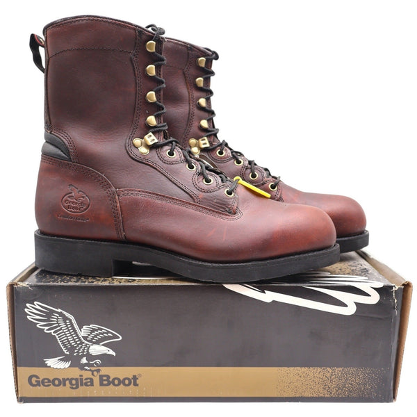 Georgia Boot Carbo-Tec 8 Work Boots Mens 11 Brown Leather Steel Safety Toe G8945