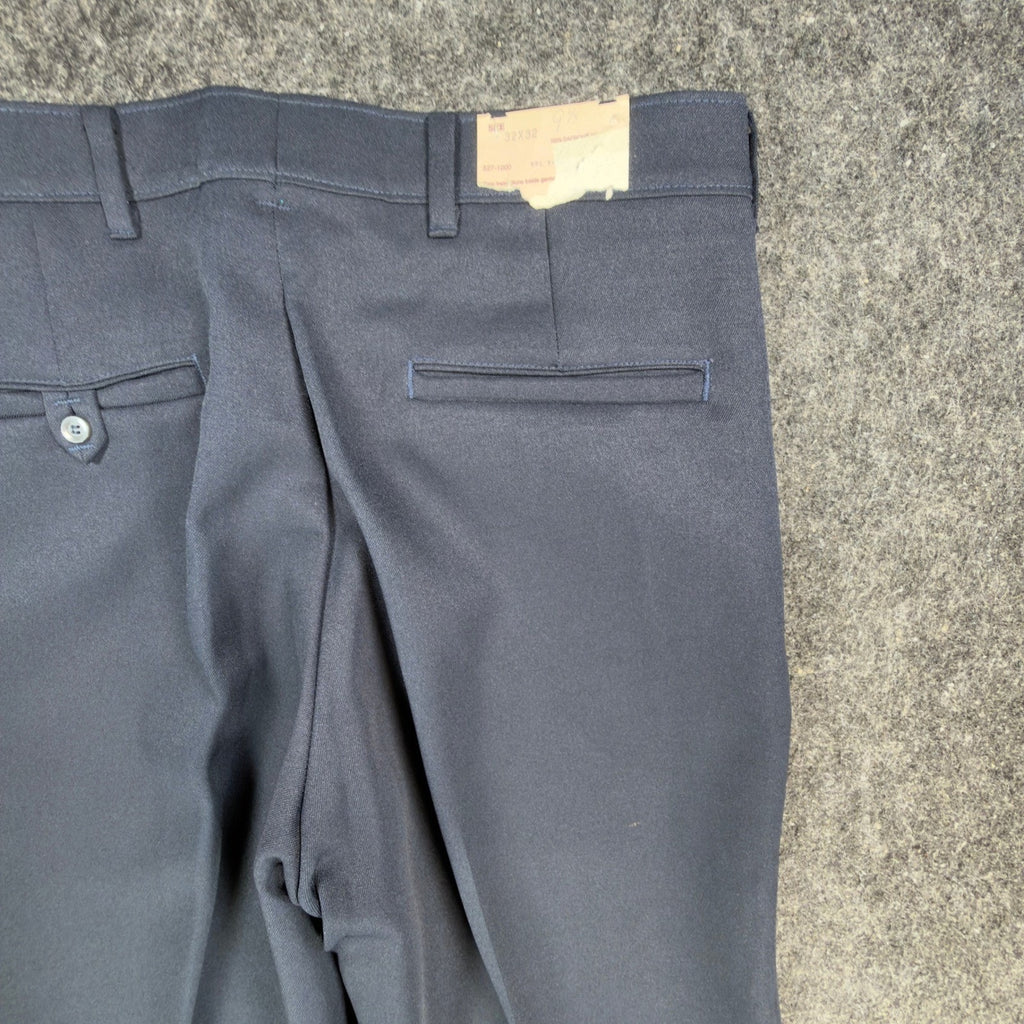 Vintage 70s Pants Mens 32x32 Gray Dacron Polyester Deadstock Trousers 527-1000