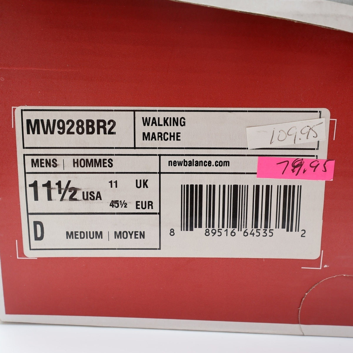 New Balance 928v2 Mens 11.5 Brown Leather Walking Shoes MW928BR2 Rollbar NEW