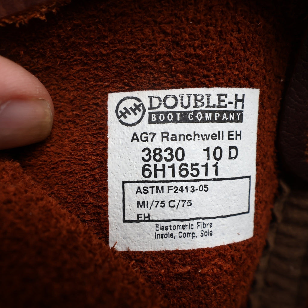 Double-H Boots Steel Toe 10 D Mens Brown Leather Vintage Y2K Work Boots New Box