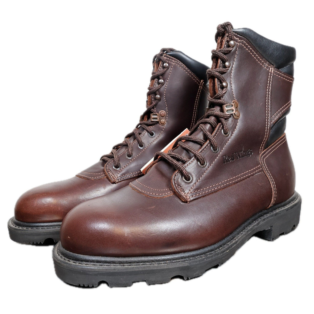 Red Wing 978 Oil Tanned Brown Leather Vibram Logger Work Boots Men's 9.5D USA NWT