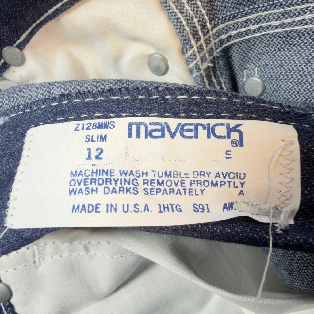 Maverick Vintage 70s Jeans Boys 12 Slim Blue Straight Leg NWT NOS