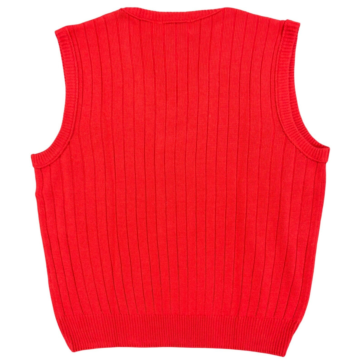 D'Avila Vintage Sweater Vest Mens XL Red Acrylic V-Neck Ribbed Knit NWT - take2supply