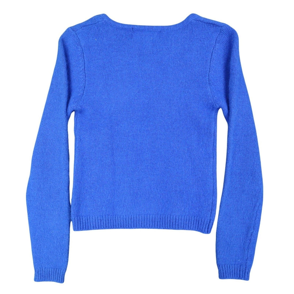Spice It Up Sweater Womens Small Y2K Royal Blue Angora Blend Notched Neck