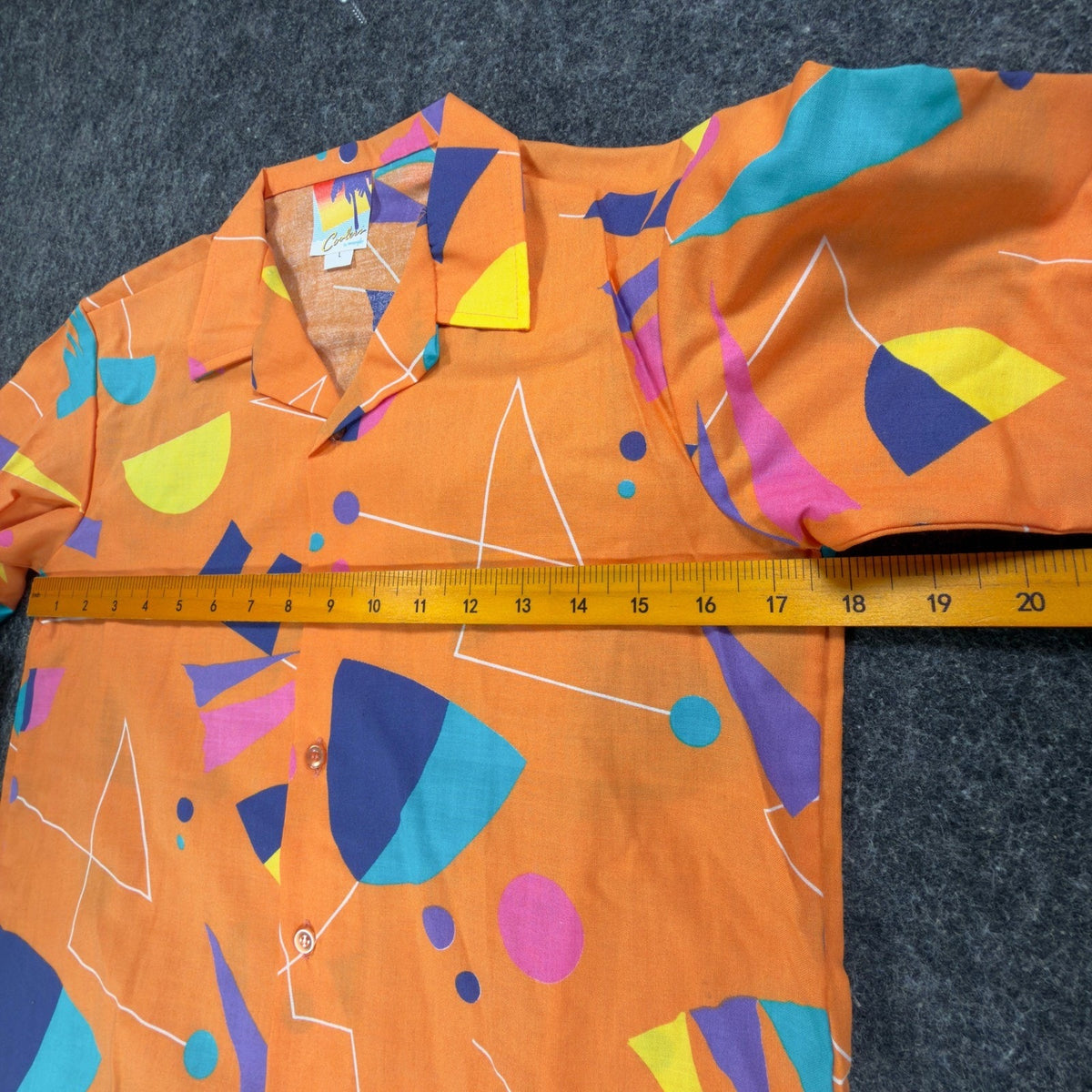 Wrangler Coolers Vintage 80s Geometric Shirt Boys Large Orange Cotton NWT - take2supply