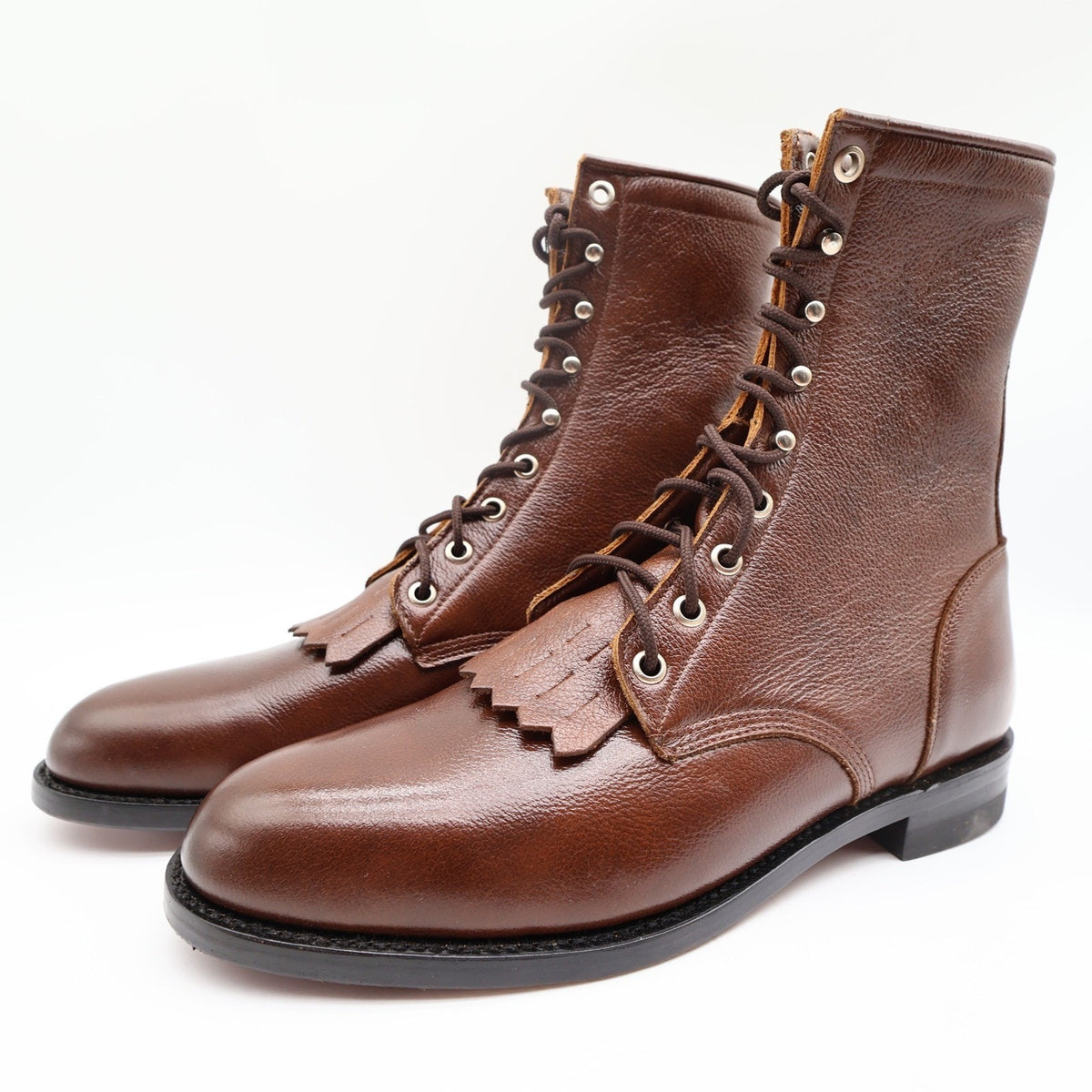 Justin Vintage Lace Up Boots Womens 9 B Tan Corona Leather Deadstock NWT L0508 - take2supply