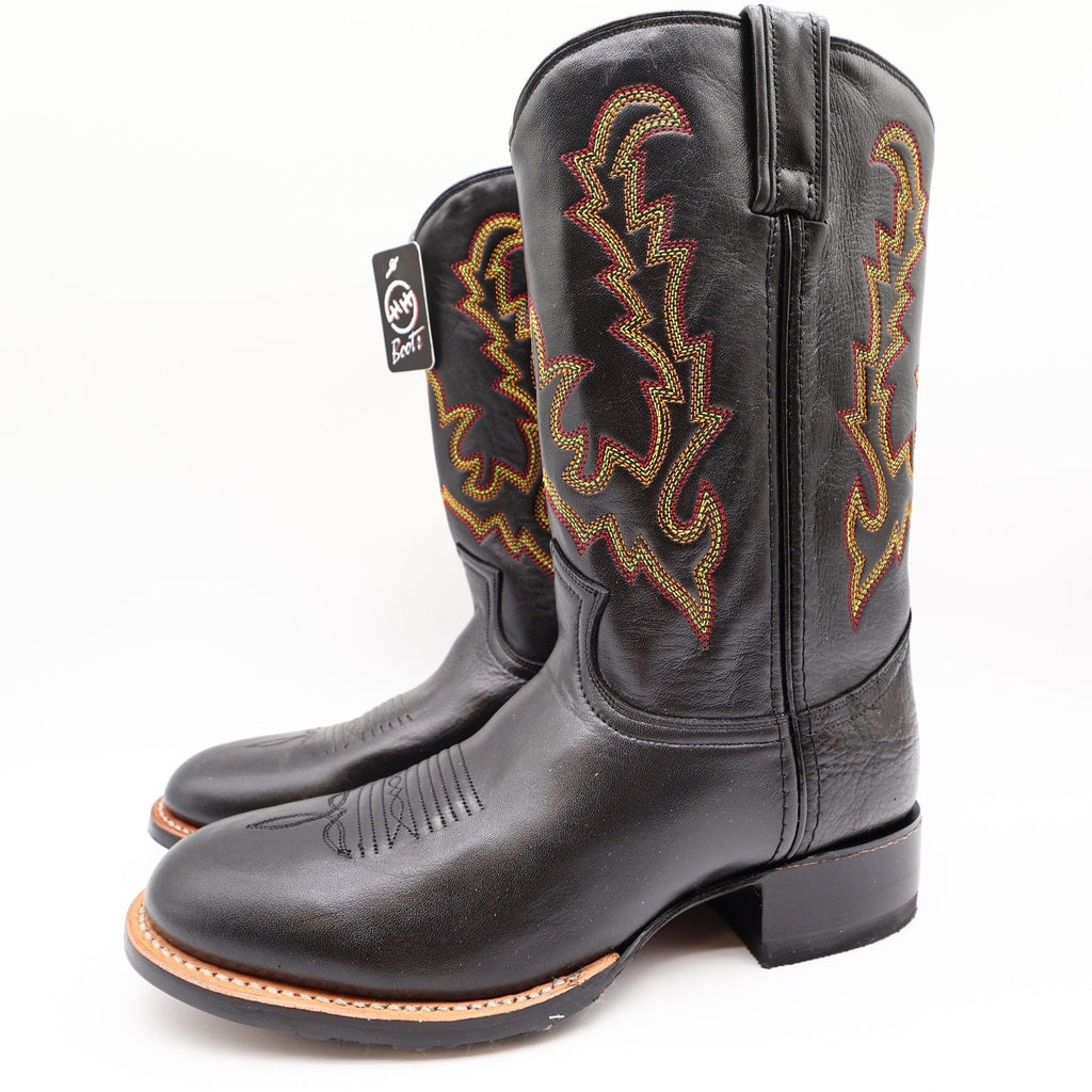 Double-H Super Roper Western Boots Mens 8.5 Black Leather NWT 3392