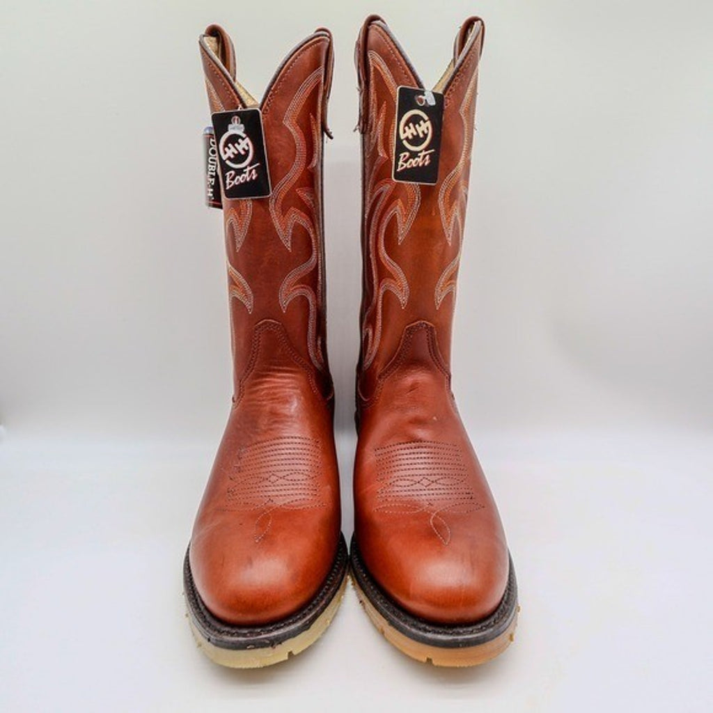 Double-H AG7 Western Work Boots Mens 9.5 D Brown Leather 1519 USA NWT