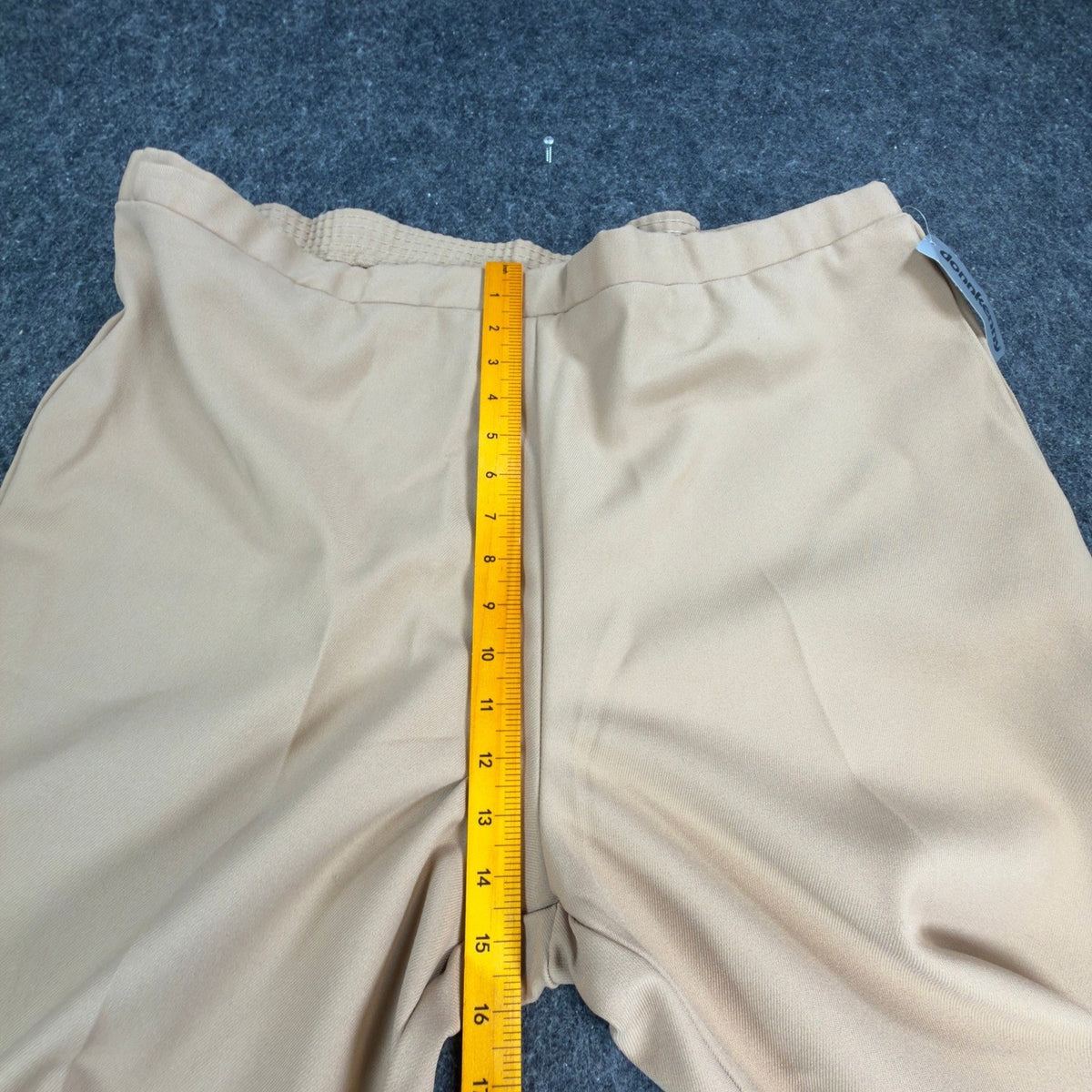 Donnkenny Pants Womens 38 Vintage 70s Beige Stretch Elastic Waist Made USA NWT
