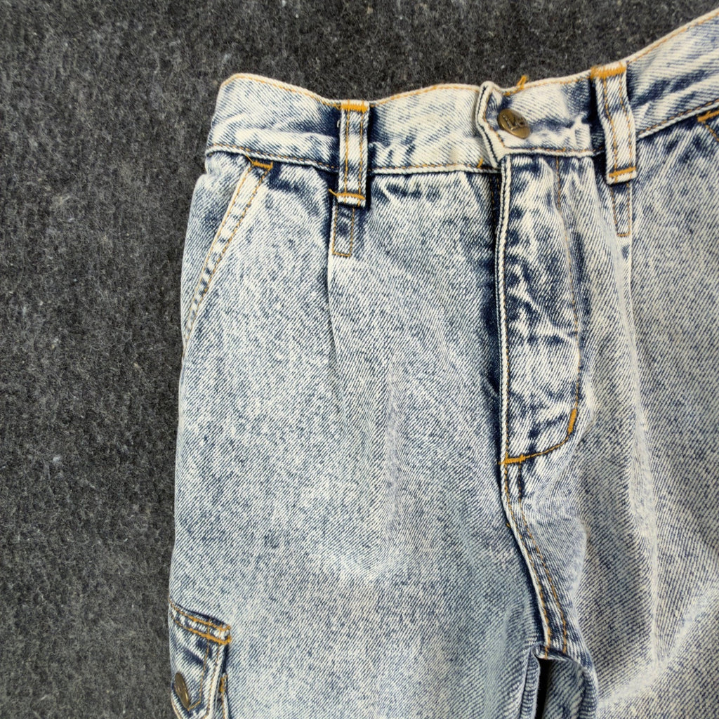 Lee AirGear Cargo Jeans Boys 6 Blue Cotton Loose Fit Vintage 90s Acid Wash