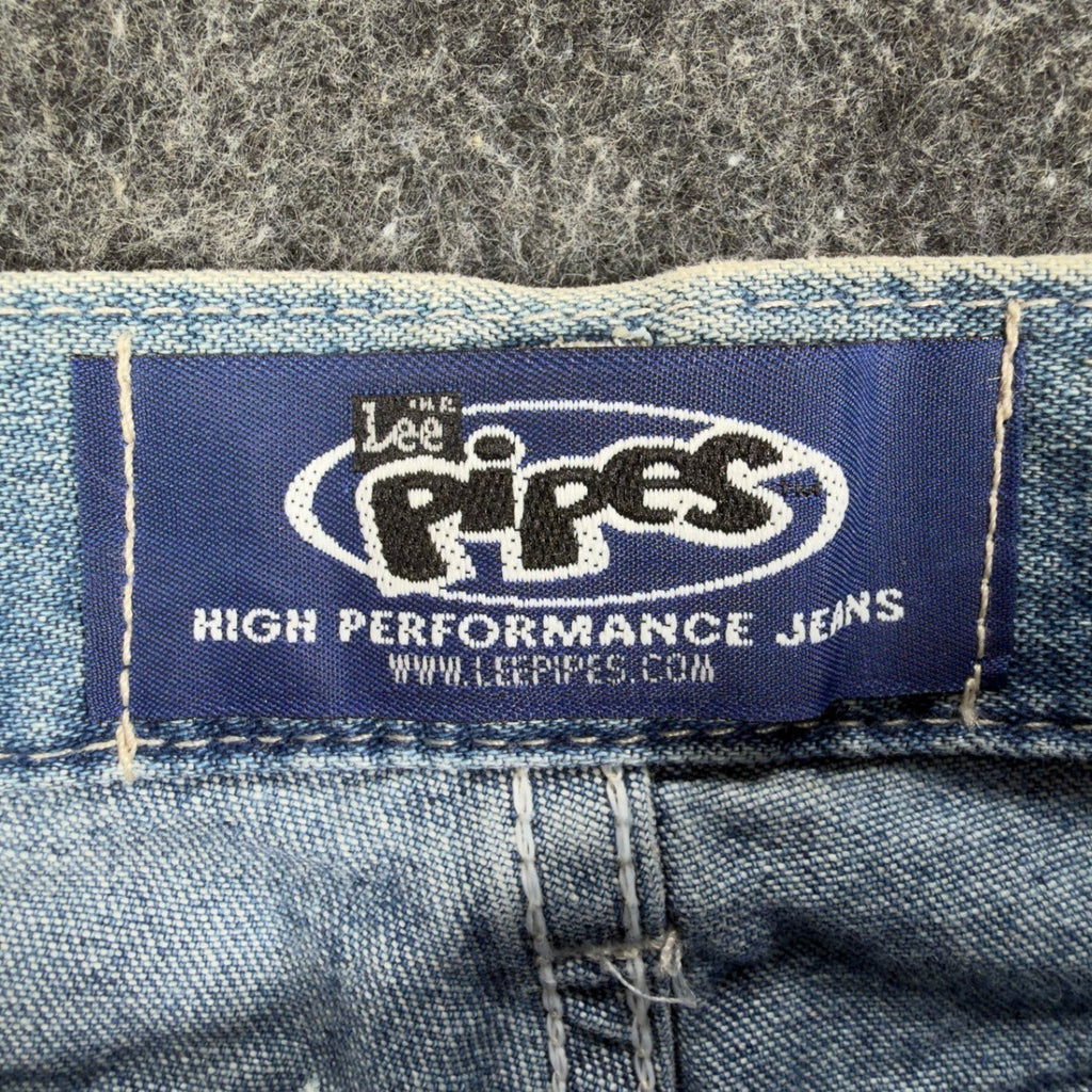 Lee Pipes Vintage 90s Flare Jeans Girls 8 S Blue Cotton NWT Deadstock C645 - take2supply