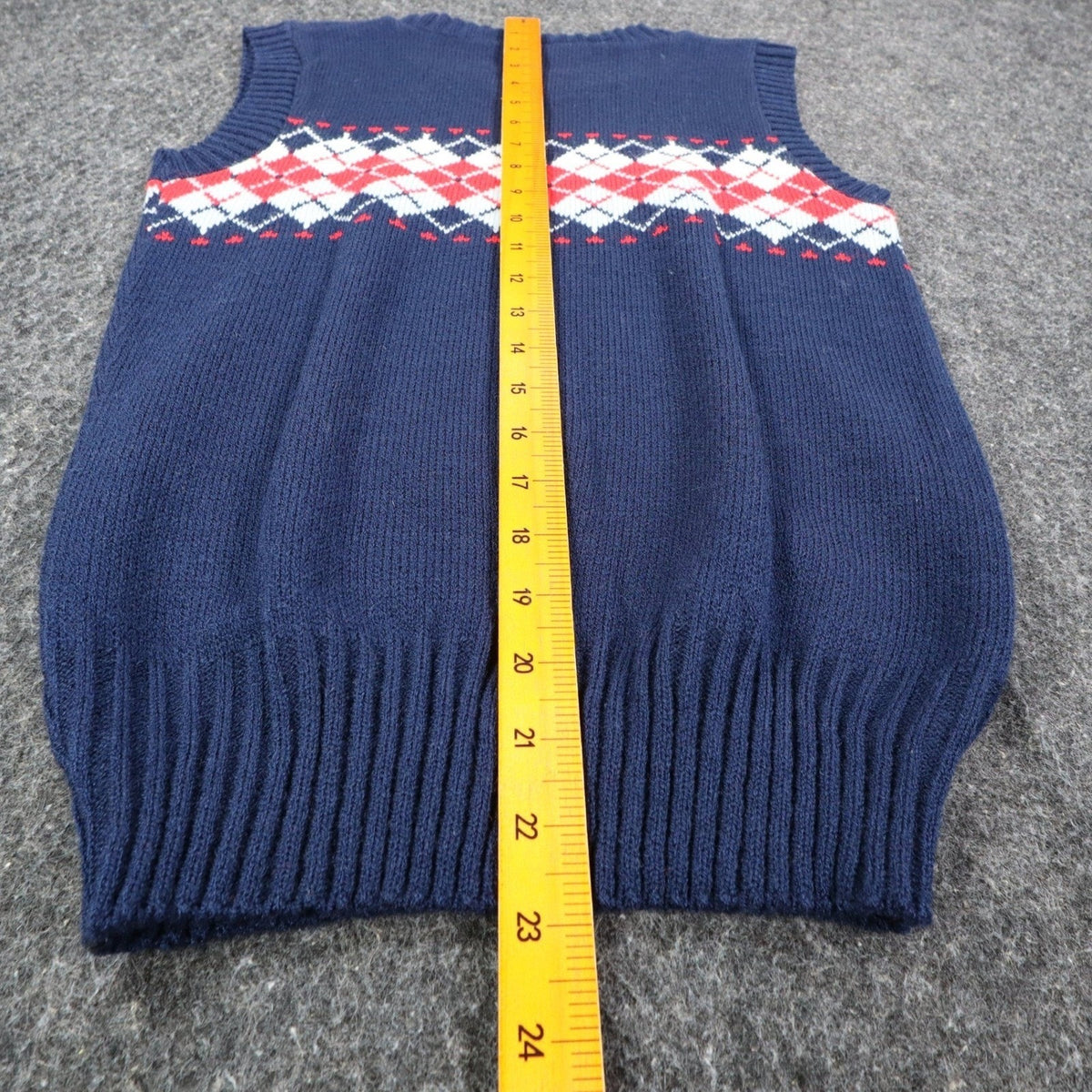 Bendini Sweater Vest Mens Medium Vintage Navy Blue Argyle Knit Acrylic C1011