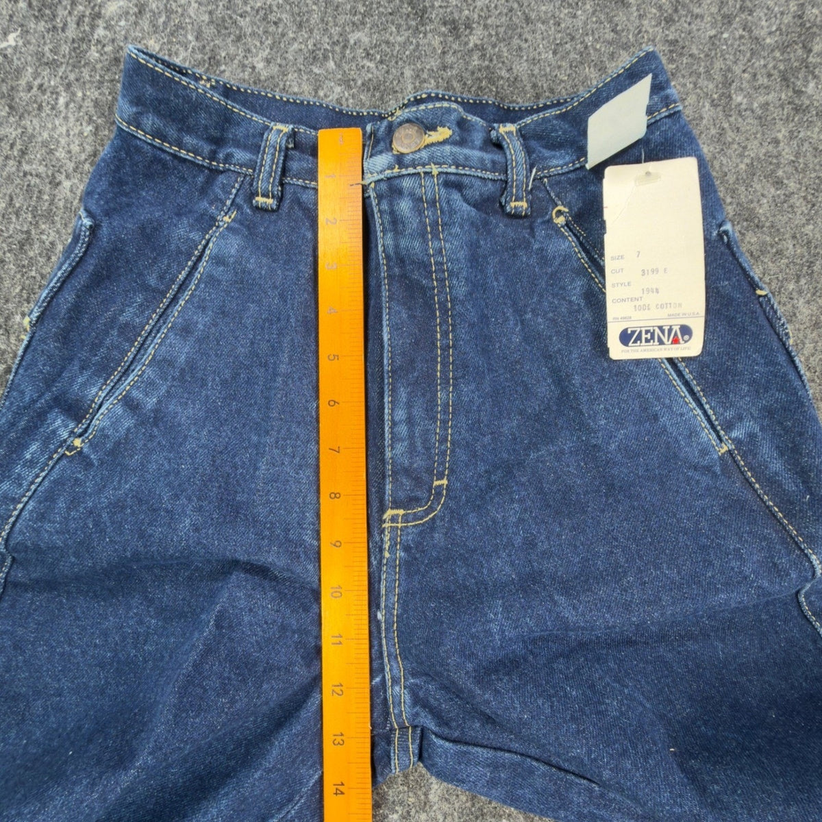 Zena Vintage 90s Jeans Womens 7 Blue Cotton Denim High Rise Tapered Leg NWT USA